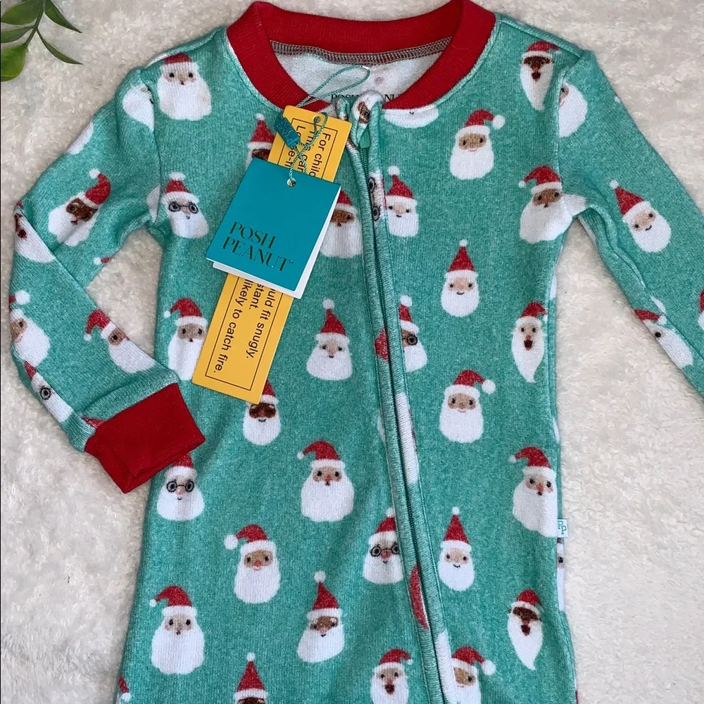 NWT Posh Peanut Pacci Santa Medley Footie 12-18M